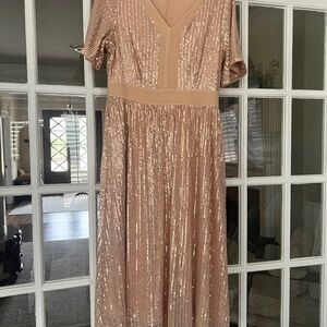 Rose gold midi dress